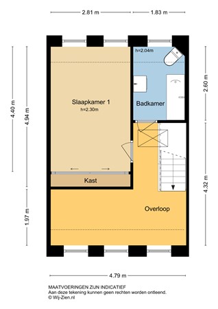 Batavierstraat 26, 2951 AA Alblasserdam - Plattegrond 1E - 2D - Batavierstraat 26 te Alblasserdam.jpg