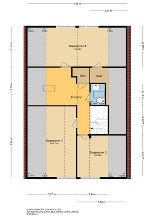 Vossestaart 14, 2954 AE Alblasserdam - Plattegrond 1E - 2D - Vossestaart 14 te Alblasserdam.jpg