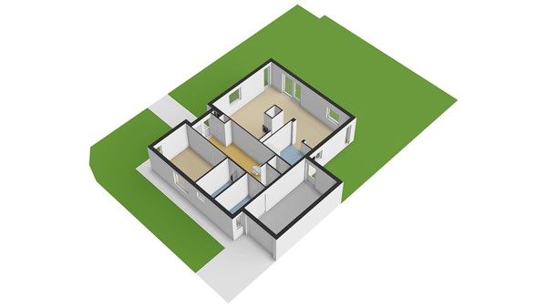 Vossestaart 14, 2954 AE Alblasserdam - Plattegrond perceel - 3D - Vossestaart 14 te Alblasserdam.jpg
