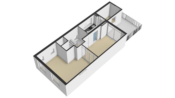 Dam 30, 2951 GB Alblasserdam - Plattegrond 1E - 3D - Dam 30 te Alblasserdam.jpg