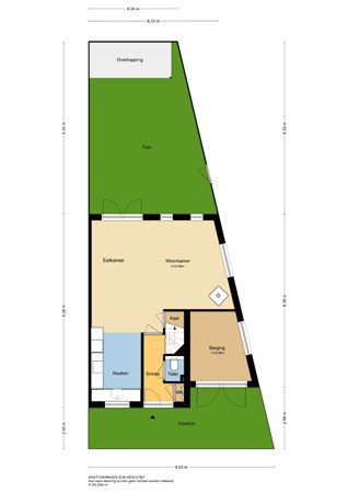 Hoogaarslaan 43, 2957 EK Nieuw-Lekkerland - Plattegrond perceel - 2D - Hoogaarslaan 43 te Nieuw-Lekkerland.jpg