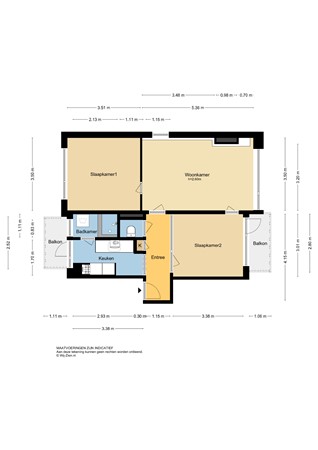 Generaal S.H. Spoorstraat 329, 3313 AD Dordrecht - Plattegrond appartement - 2D - Generaal S.H. Spoorstraat 329 te Dordrecht.jpg