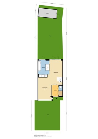 Vondellaan 99, 2951 TR Alblasserdam - Plattegrond perceel - 2D - Vondellaan 99 te Alblasserdam.jpg