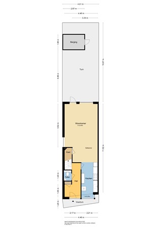 Maasstraat 28, 2953 CH Alblasserdam - Plattegrond perceel - 2D - Maasstraat 28 te Alblasserdam.jpg