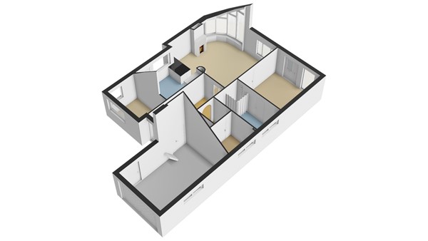 Burgemeester Nieborgstraat 7, 2957 KJ Nieuw-Lekkerland - Plattegrond begane grond 3d - Burgemeester Nieborgstraat 7 in Nieuw-Lekkerland.jpg
