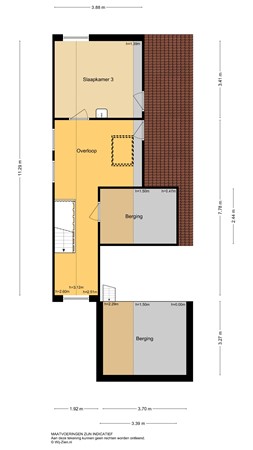 Burgemeester Nieborgstraat 7, 2957 KJ Nieuw-Lekkerland - Plattegrond eerste verdieping - 2d- Burgemeester Nieborgstraat 7 in Nieuw-Lekkerland.jpg