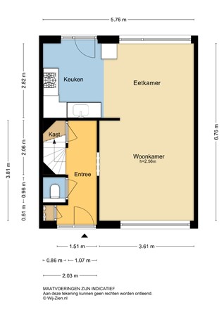 Johan de Wittstraat 56, 2953 BJ Alblasserdam - Plattegrond BG - 2D - Johan de Wittstraat 56 te Alblasserdam.jpg