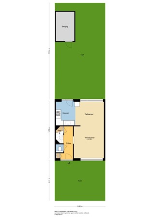Johan de Wittstraat 56, 2953 BJ Alblasserdam - Plattegrond perceel - 2D - Johan de Wittstraat 56 te Alblasserdam.jpg