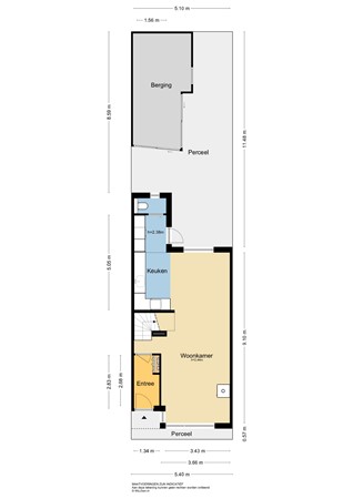 Duizendbladstraat 22, 2971 BZ Bleskensgraaf ca - Plattegrond perceel - 2D - Duizendbladstraat 22 te Bleskensgraaf.jpg