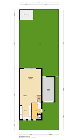Stenen Kamer 28, 2952 ED Alblasserdam - Plattegrond perceel - 2D - Stenen Kamer 28 te Alblasserdam.jpg