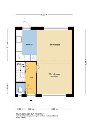 Lekstraat 13, 2953 CD Alblasserdam - Plattegrond BG - 2D - Lekstraat 13 te Alblasserdam.jpg