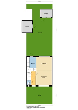 Lekstraat 13, 2953 CD Alblasserdam - Plattegrond perceel - 2D - Lekstraat 13 te Alblasserdam.jpg