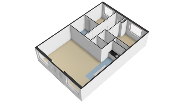 Anjerstraat 31, 2951 BA Alblasserdam - Plattegrond BG - 3D spiegelbeeld - Anjerstraat 31 te Alblasserdam.jpg