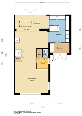 De Spil 18, 2954 PB Alblasserdam - Plattegrond BG - 2D - De Spil 18 te Alblasserdam.jpg