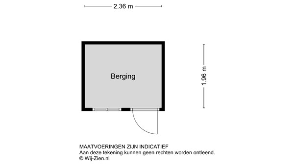 De Spil 18, 2954 PB Alblasserdam - Plattegrond berging - 2D - De Spil 18 te Alblasserdam.jpg