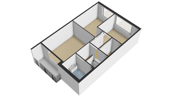 A. Anemastraat 12, 3354 AA Papendrecht - Plattegrond 1E - 3D - A. Anemastraat 12 te Papendrecht.jpg