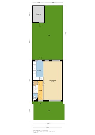 Resedastraat 70, 2951 BX Alblasserdam - Plattegrond 2D - Perceel - Resedastraat 70 te Alblasserdam.jpg