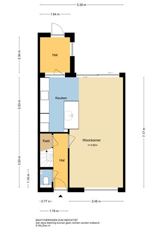 Resedastraat 58, 2951 BX Alblasserdam - Plattegrond BG - 2D - Resedastraat 58 te Alblasserdam.jpg