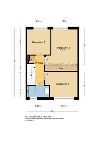 Resedastraat 58, 2951 BX Alblasserdam - Plattegrond 1E - 2D - Resedastraat 58 te Alblasserdam.jpg