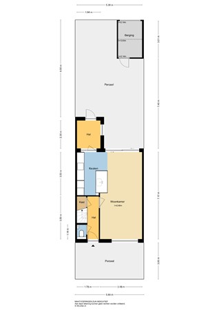 Resedastraat 58, 2951 BX Alblasserdam - Plattegrond perceel - 2D - Resedastraat 58 te Alblasserdam.jpg