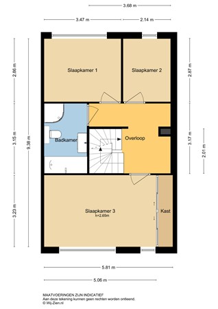 Fop Smitstraat 66, 2953 XG Alblasserdam - Plattegrond 1E - 2D - Fop Smitstraat 66 te Alblasserdam.jpg