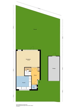 Fop Smitstraat 66, 2953 XG Alblasserdam - Plattegrond perceel - 2D - Fop Smitstraat 66 te Alblasserdam.jpg