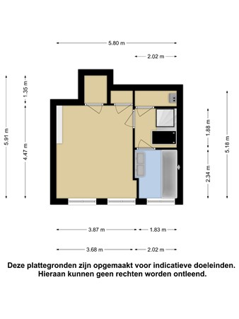 Floorplan - Mijnsherenlaan 58b, 3081 CD Rotterdam