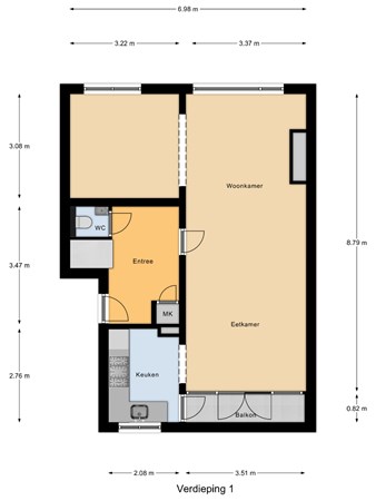 Floorplan - Lombardkade 48D, 3011 ZC Rotterdam