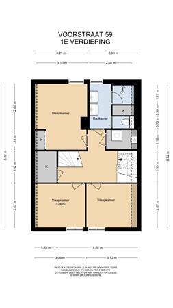 Floorplan - Voorstraat 59, 4153 AJ Beesd