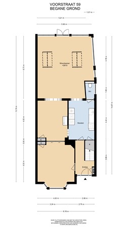 Floorplan - Voorstraat 59, 4153 AJ Beesd