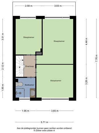 Kerkweg 52, 8024 AN Zwolle - 437207_2D_Eerste_Verdieping_Kerkweg_52_Zwolle_02.jpg