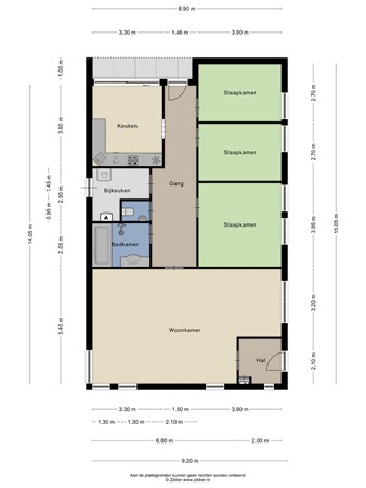 Floorplan - Denestraat 3, 5541 RL Reusel