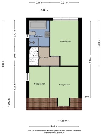 Floorplan - De Rogter 48, 5531 DB Bladel