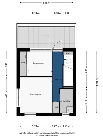 Floorplan - Dobbedreef 165, 2331 SB Leiden