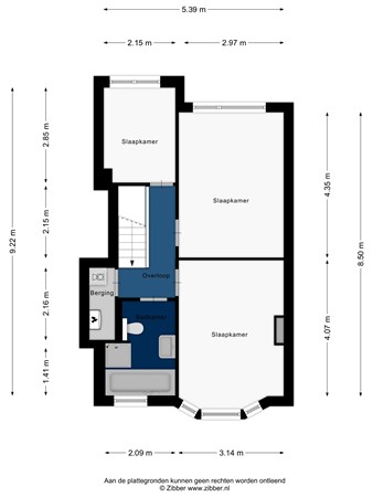 Floorplan - Gabriël Metzustraat 5, 2316 AJ Leiden