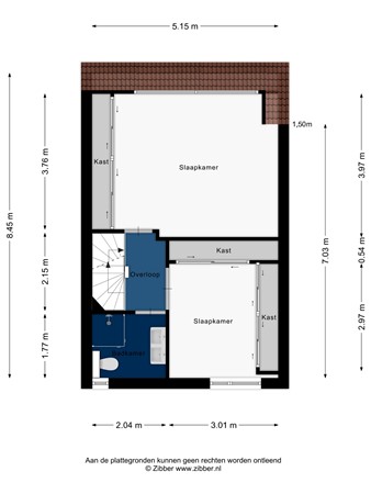 Floorplan - Mary Zeldenrustweg 62, 2331 NE Leiden