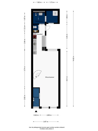 Floorplan - Driftstraat 12, 2315 CG Leiden