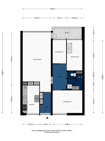 Floorplan - Opaalstraat 77, 2332 TA Leiden