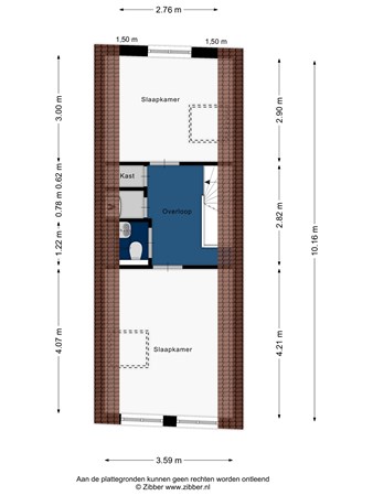 Floorplan - Oude Singel 170, 2312 RH Leiden