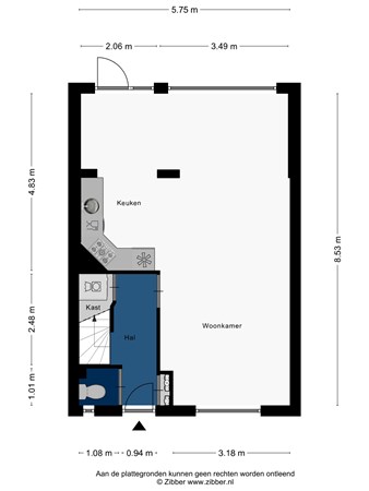 Floorplan - Topaaslaan 20, 2332 JC Leiden