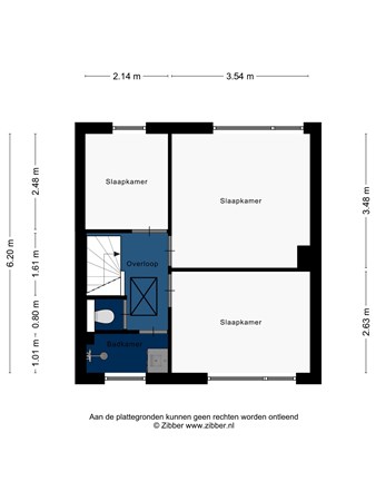 Floorplan - Topaaslaan 20, 2332 JC Leiden