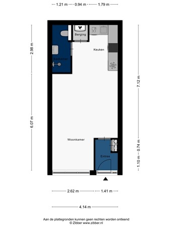 Floorplan - 3e Binnenvestgracht 3C, 2312 NR Leiden