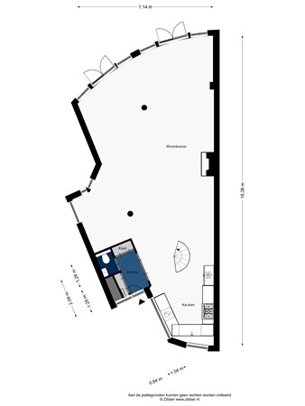 Floorplan - Maria Rutgersweg 82, 2331 NX Leiden