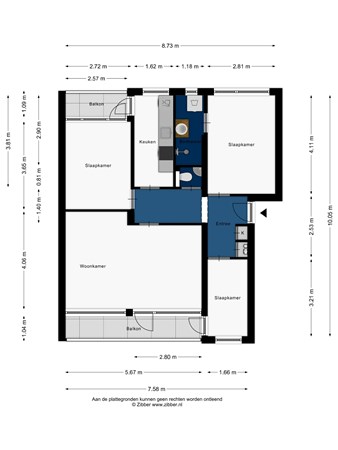 Floorplan - Joseph Haydnlaan 11, 2324 AP Leiden