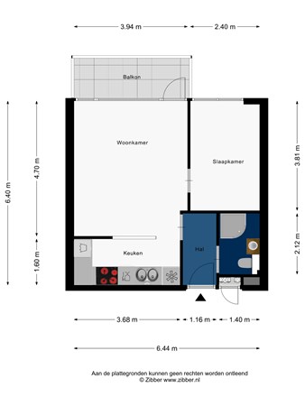 Floorplan - Haagplein 65, 2311 AE Leiden