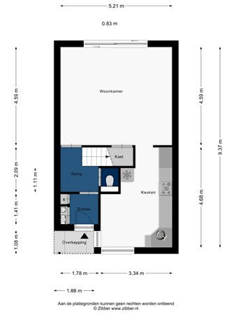 Floorplan - Vera Bondamstraat 12, 2331 KL Leiden