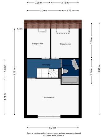 Floorplan - Vera Bondamstraat 12, 2331 KL Leiden