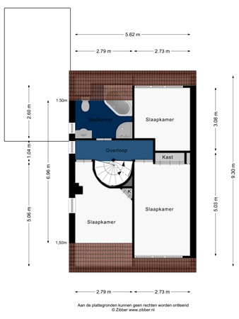 Floorplan - Van der Blom-Vijlbriefhof 6, 2331 RH Leiden
