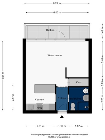 Floorplan - Vijf Meilaan 158, 2321 RP Leiden