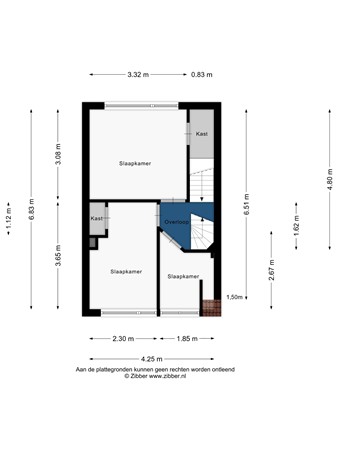 Floorplan - De Goejestraat 57, 2313 NV Leiden
